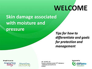 Skin damage associated with moisture and pressure